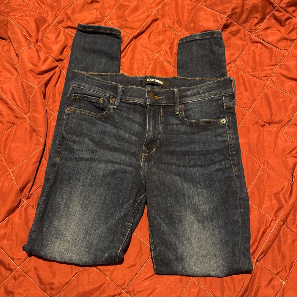 Express stretch denim mid rise legging size 8R